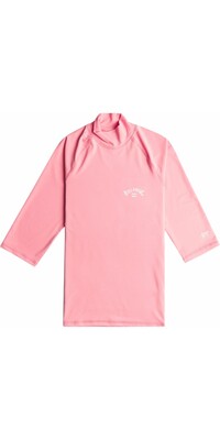 2024 Billabong Womens Tropic Surf UV50 Short Sleeve Rash Vest EBJWR03015 - Flamingo